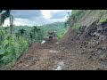 Horrible job cat d6r bulldozer builds new road on mountain cliff