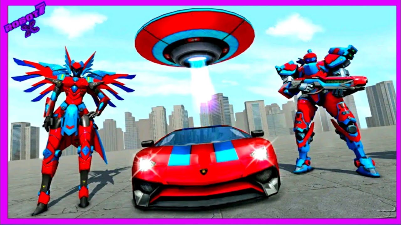 Flying Robot Car Game 2021 - Flying Superhero Game Android gameplay