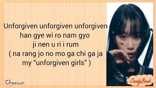 LE SSERAFIM UNFORGIVEN (feat. Nile Rodgers EASY LYRICS