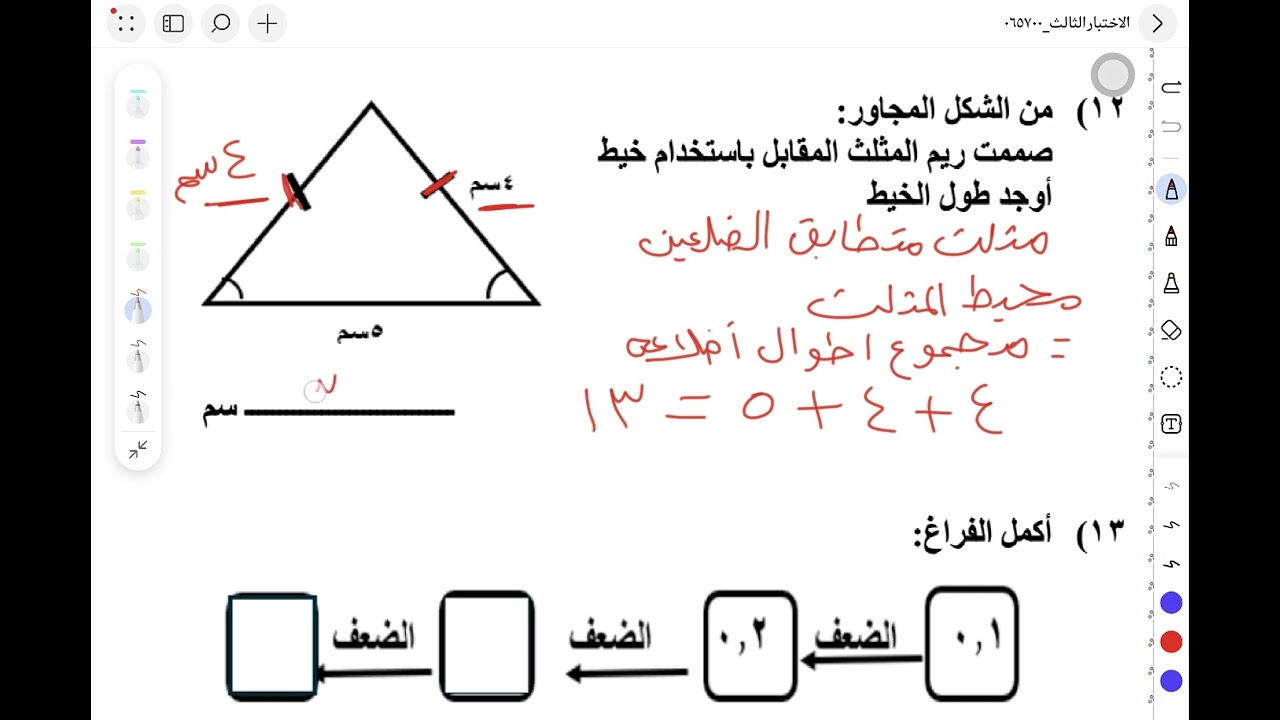 الاختبار النهائي الثالث  للصف الخامس من سلسلة الاحتراف في الرياضيات ف1