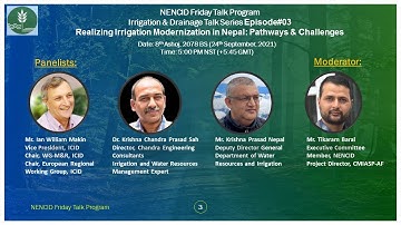 Episode 03 NENCID Talk Program on Realizing Irrigation Modernization in Nepal: Pathways & Challenges