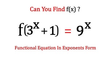 Functional Equation | Can you find f(x)=?