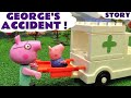 Peppa Pig George Accident Thomas and Friends Play Doh  Construction Set Toys & Ambulance