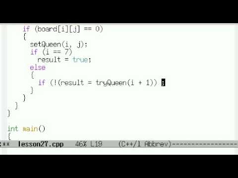 Урок 27. C++ Задача о восьми ферзях