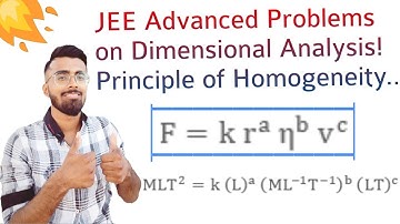 JEE Advanced Numericals on Dimensional Analysis || Principle of Homogeneity || By Aayush Rathi