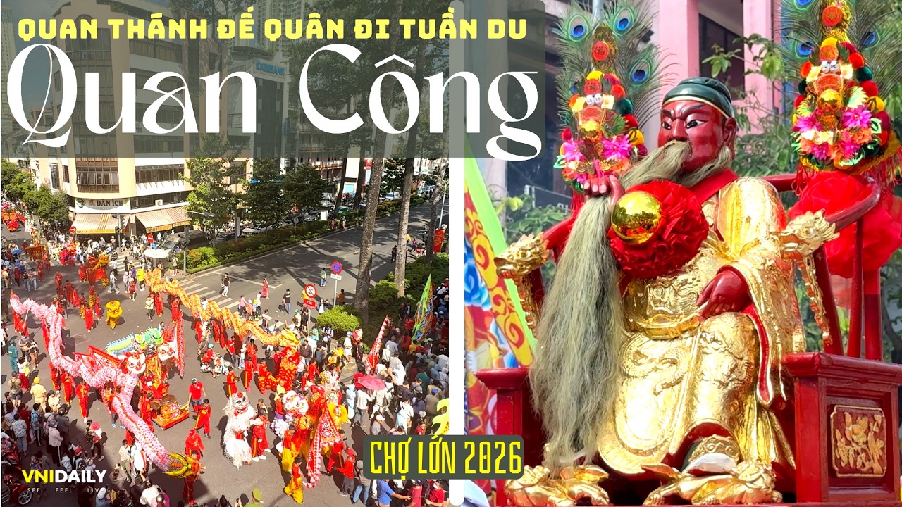 Biển người diễu hành cung Nghinh Quan Thánh Đế Quân ở Chợ Lớn TPHCM