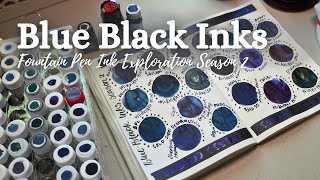🌃 20 Blue Black Fountain Pen Inks 🌃 | Season 2 Ink Exploration No. 3