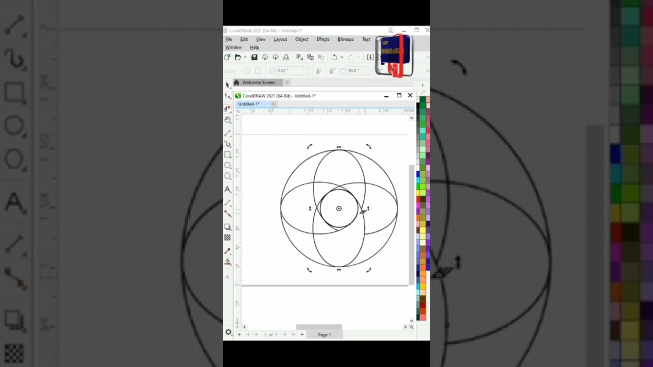 How to create a design in coreldrow # short design # logo designs# graphic desigs🌺🌺🌺