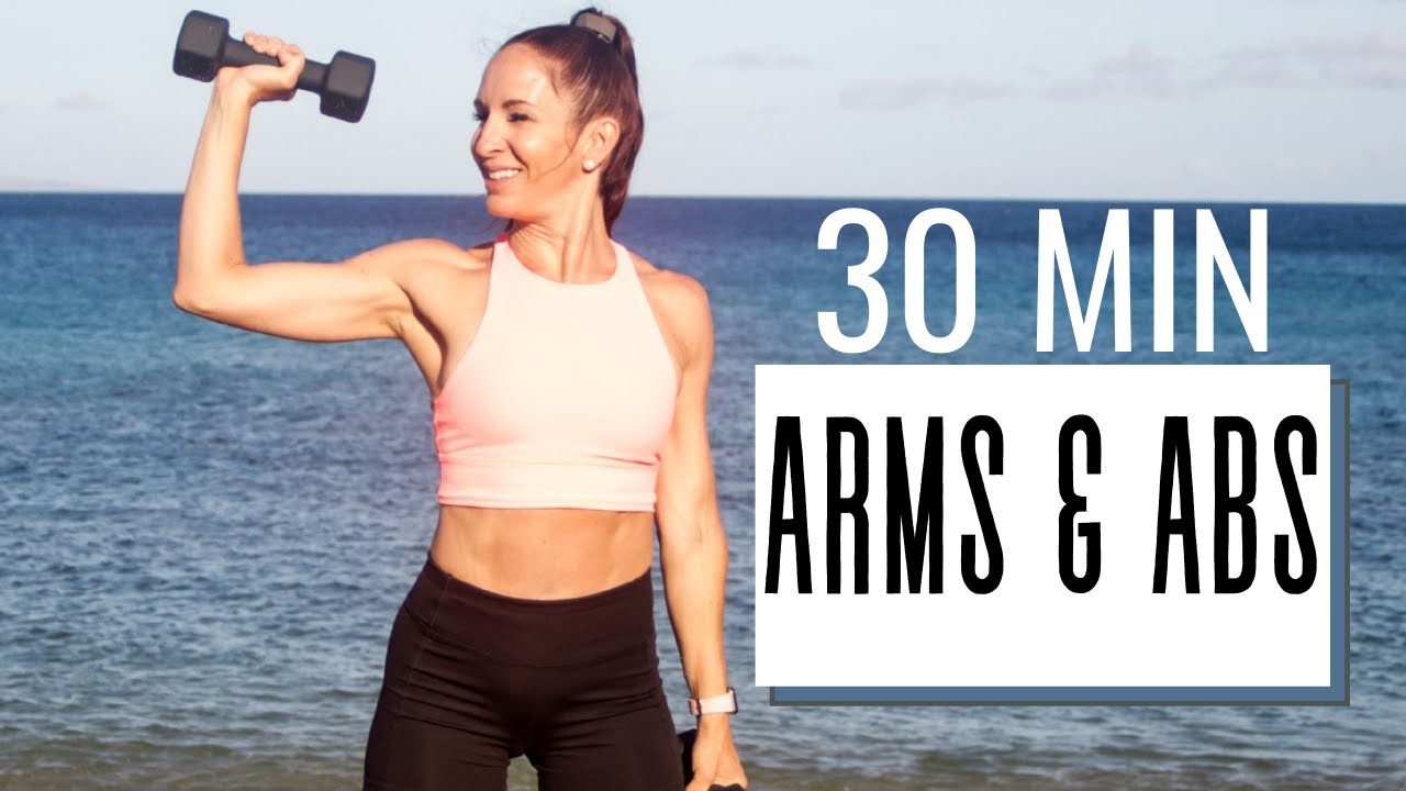 30 MIN TONED ARMS and ABS | NO REPEAT WORKOUT with DUMBBELLS - YouTube