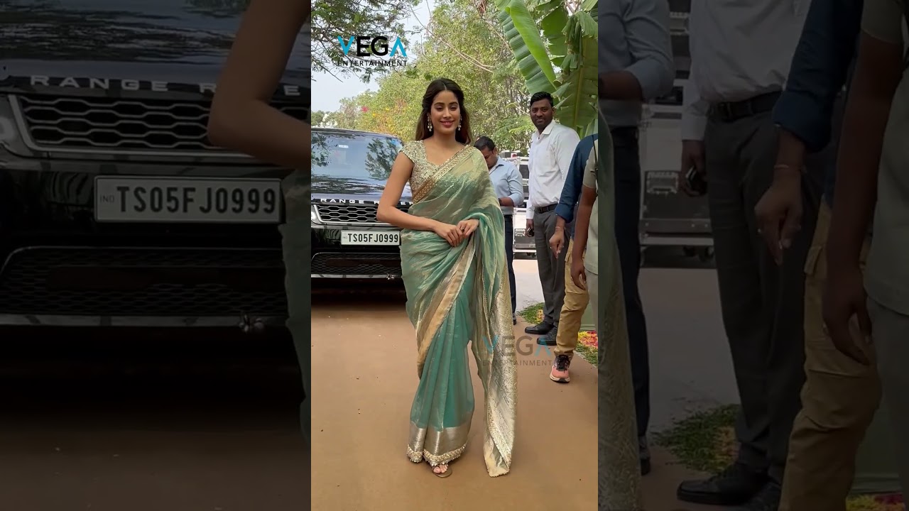 Heroine Janhvi Kapoor snapped at RC 16 Movie Opening video | 