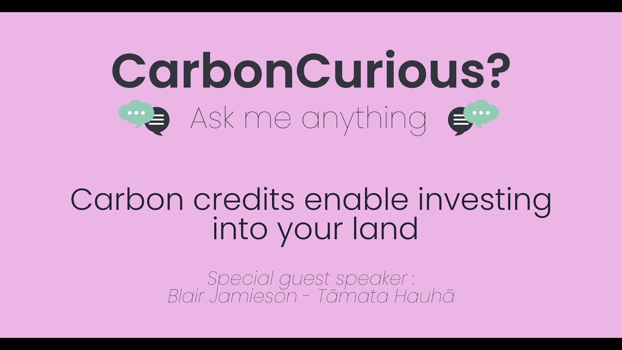 Carbon credits enable investing into your land