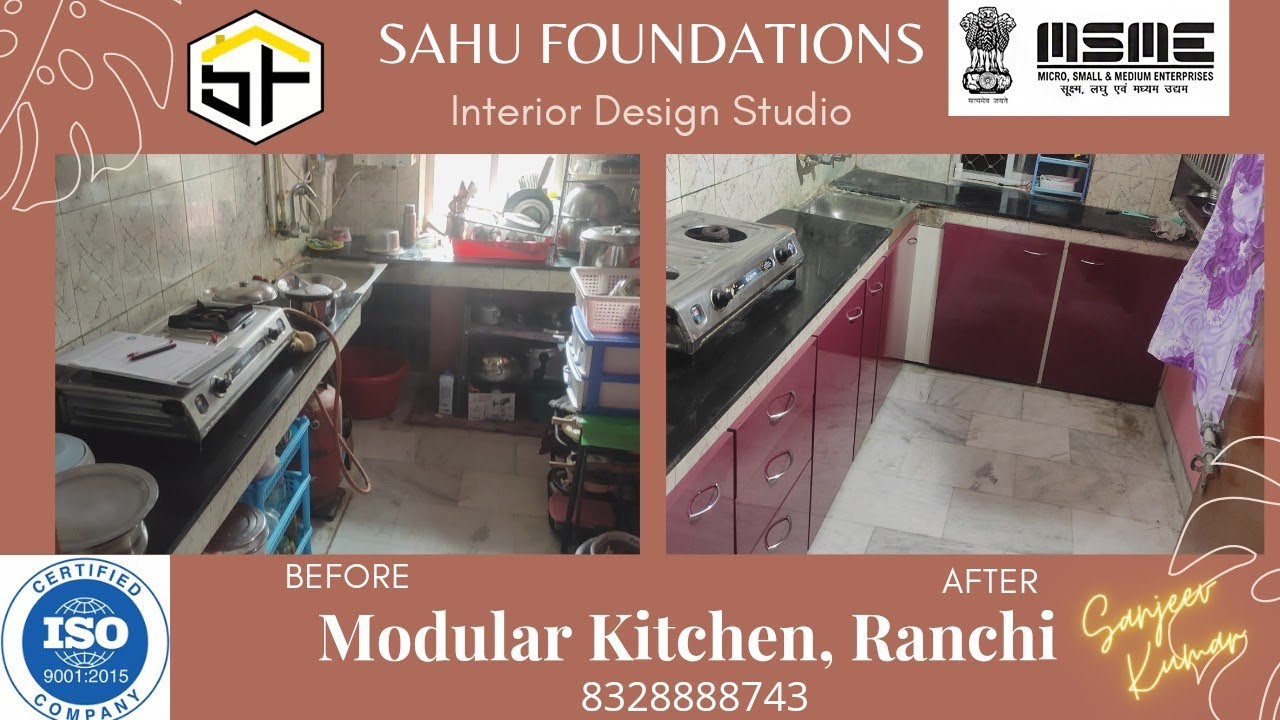 8252434235 Modular kitchen Completed at Lalpur, Ranchi by Sahu Foundations Best Interior