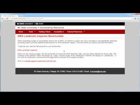 ARIA Landmark Inspector Tool