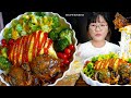 (Recipe Mukbang) Spam Omurice + Hamburg Steak Mukbang