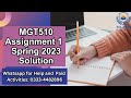 MGT510 Assignment 1 Solution 2023 | MGT510 Assignment 1 Correct  Solution Spring 2023
