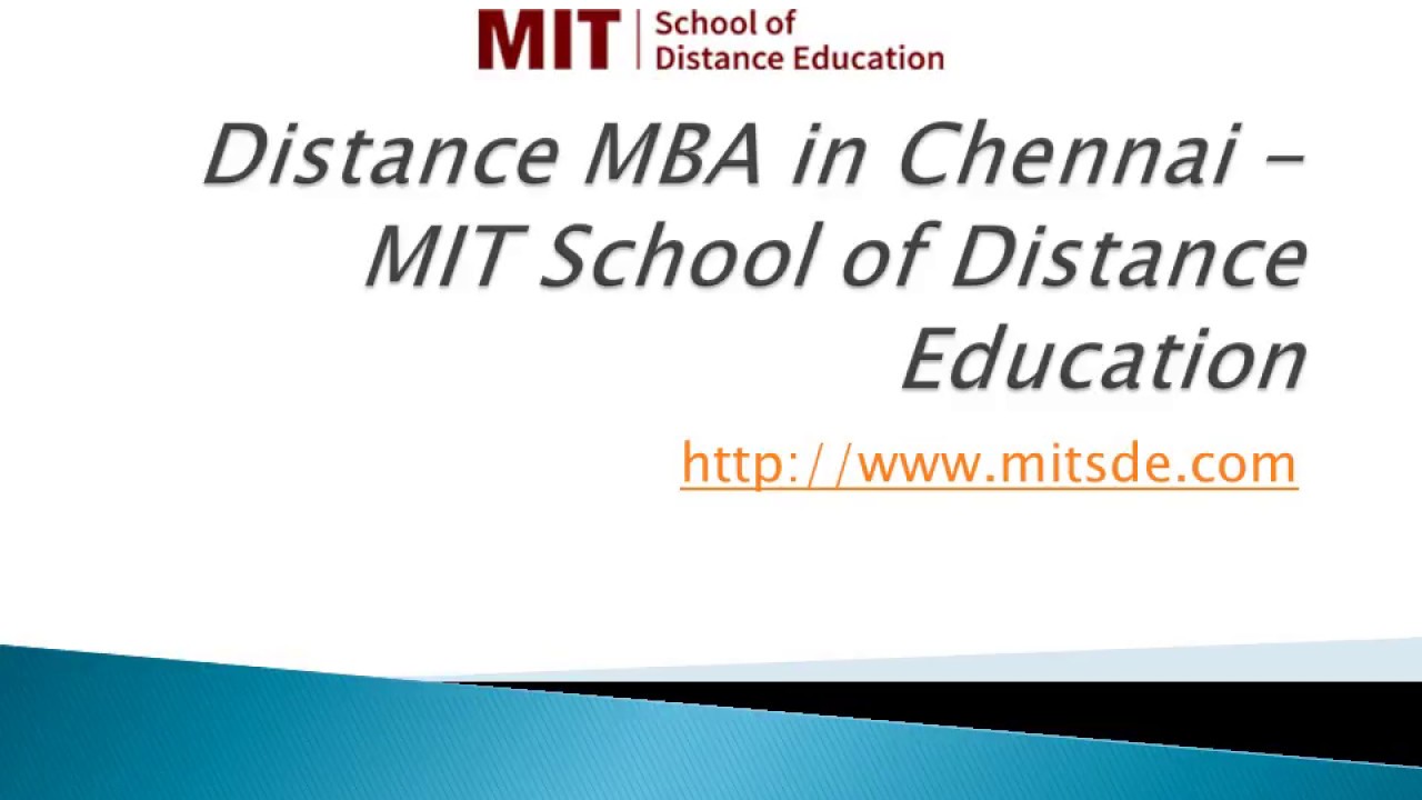 Distance MBA In Chennai Distance Learning MBA MIT School Of 