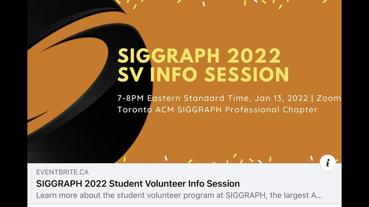 SIGGRAPH Student Volunteer info session YouTube