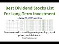 Best Dividend Stocks For Long Term Investment (May 25, 2025 List) - US and Canadian Companies