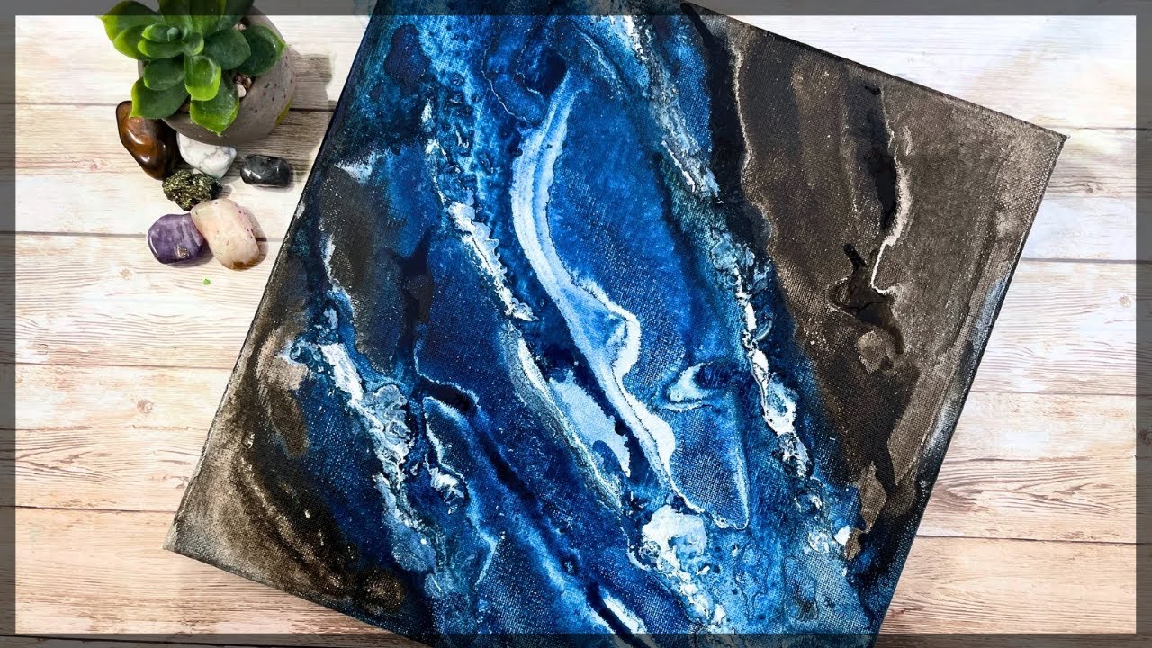 Easy Abstract Fluid Art | Painting with Acrylic Inks On Canvas - YouTube