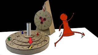 DIY cardboard desk game with spinner wheel of fortune tutorial