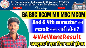 RMLAU Ba Bsc Bcom 2nd & 4th Semester Result 2023 RMLAU BA 2nd & 4th Sem Result 2023 #rmlau #result