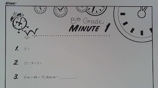 8th Grade Math Minute 1