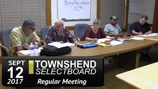 Townshend Selectboard Mtg 9/12/17