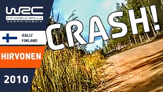 HIRVONEN onboard CRASH! Rally Finland 2010 Ford Focus RS WRC Stage 4 Urria