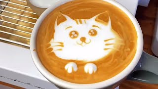 Tutorial of cute cat latte art | coffee art