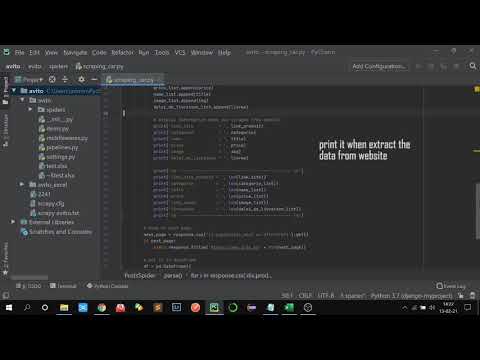 Python web scarping using scrapy and save the data in your Excel