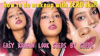 HOW to do Korean Makeup with ZERO skill | Makeup Hack #makeup #beauty #hack #yt #shrabani7