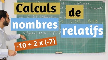 Calculs de nombres relatifs