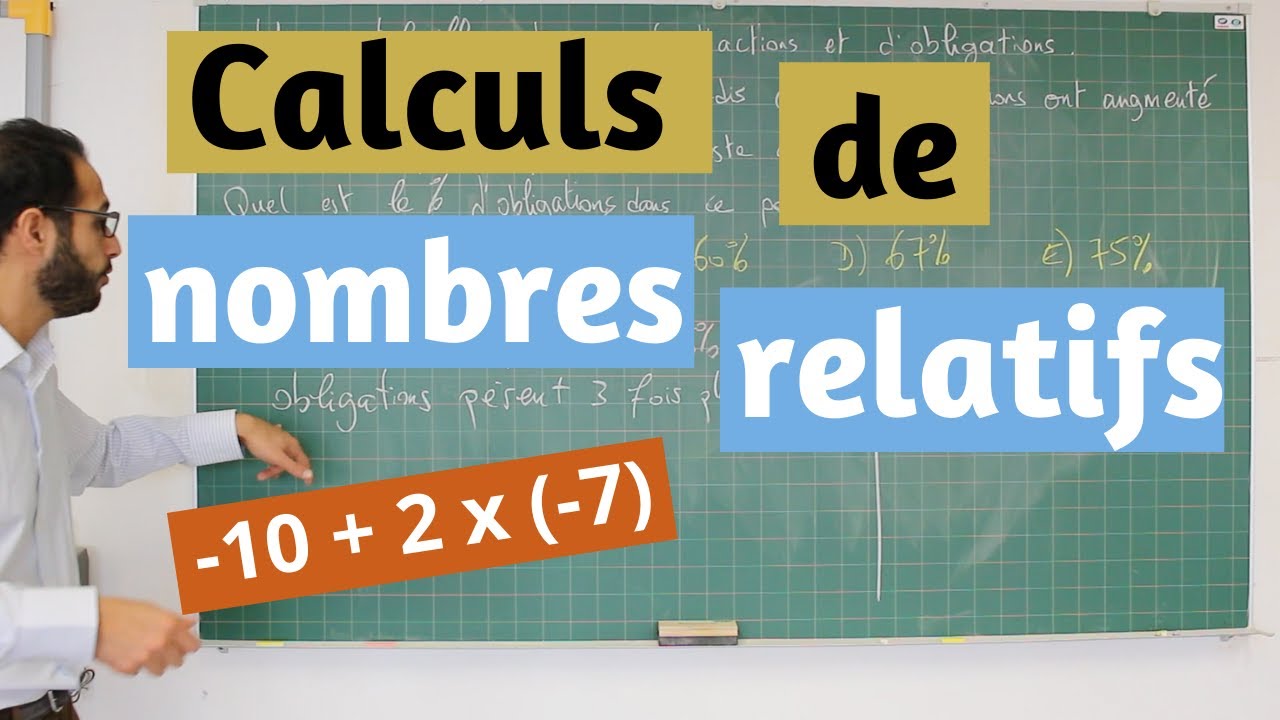 Calculs de nombres relatifs
