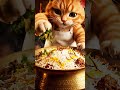 cat Cooking desi food in desi style #cat #aicat #satisfying #funny #indianfoodies #oddlysatisfying