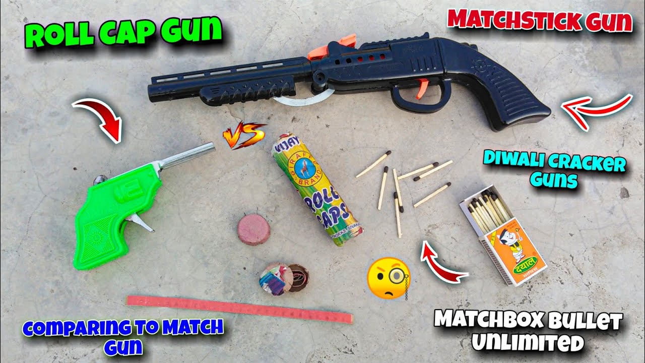 Apna Roll Cap Gun VS Matchstick Gun 🧐 Diwali Guns