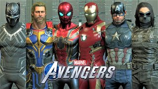 Marvel's Avengers PS5  All MCU Suits Showcase 2020  2023 (4K 60FPS)