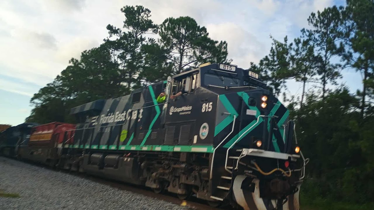 FEC 815, 301 (LNG), 807 & 429 heading Southbound at Wal-Mart #railway # ...