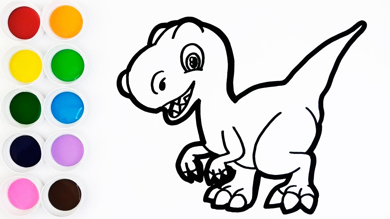 Como Dibujar y Colorear DINOSAURIO T - REX de Arco Iris 🦖🌈💖 Dibujos Para  Niños | FunKeep Art - thptnganamst.edu.vn