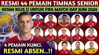 RESMI TIMNAS CALLING❗DAFTAR 44 PEMAIN TIMNAS INDONESIA UNTUK FIFA MATCH DAY JUNI 2026