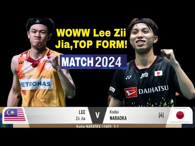 😱WOWW, LEE Zii Jia On Top Form vs Kodai Naraoka | AMAZING MATCH 2024 class=