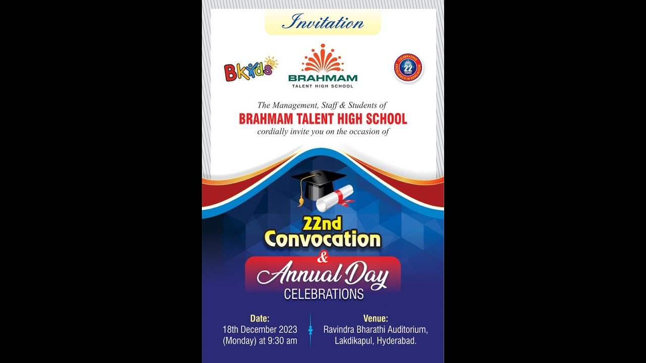 BRAHMAM TALENT HIGH SCHOOL ll 22nd Convocation & Annual Day Celebrations 2023 ll LIVE