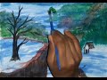 Landscape painting with Acrylic colours