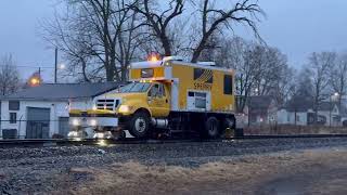 Norfolk Southern Hy-Rail Escorts Sperry Rail Detector Truck on the Marion Branch