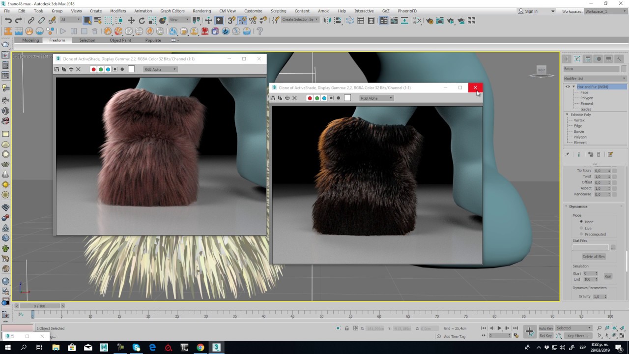 Arnold 3ds max Hair and fur - YouTube