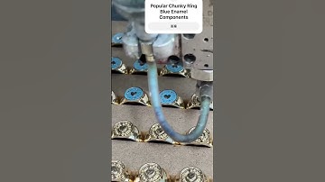 Intellectual Visual Popular Chunky Ring with Blue Enamel Dispensing Machine for Vintage Enamel Rings