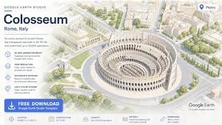 Colosseum Rome  Aerial Orbit – Professional Map Animation Template | Google Earth Studio