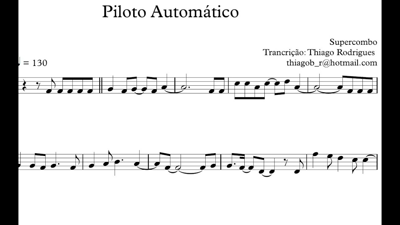 Partitura Piloto Automatico Supercombo Youtube