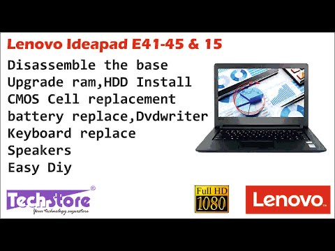 Lenovo Ideapad E41-45 15 : How to Disassemble base upgrade ram ssd hdd speaker battery easy diy