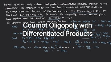 Cournot Oligopoly with Differentiated Products