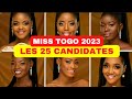Miss togo 2023  les 25 candidates dj connues